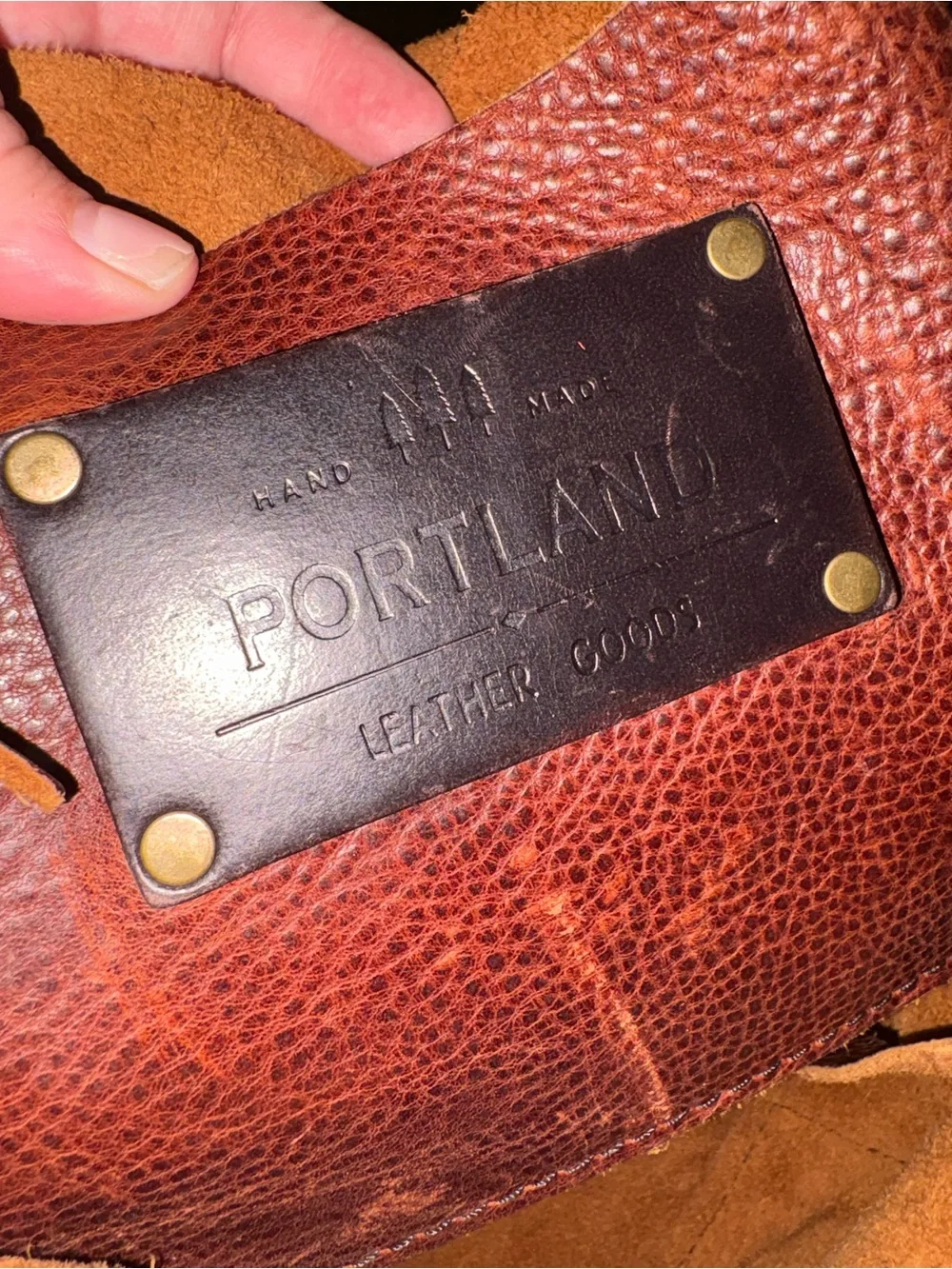 Portland Leather Chestnut Brown Tote with Front Pocket - Picture 3 of 6